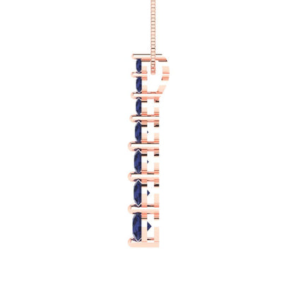 0.475cttw Round Cut Blue Sapphire Gold-Plated 925 Silver Pendant and 16" Box-Chain Necklace