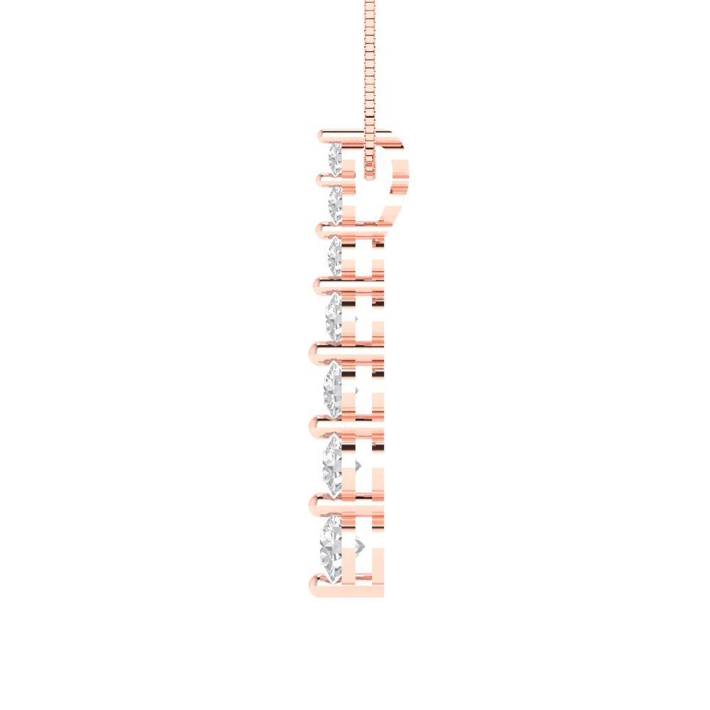 0.475 tcw Necklace Pendant - 14K White Gold Round Cut Charm White Sapphire - Adjustable Length - 15in Box Chain to 18in