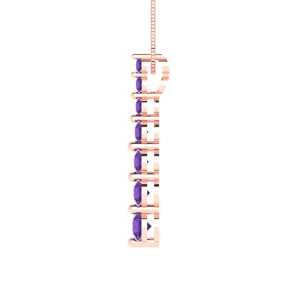 0.475cttw Round Cut Amethyst Gold-Plated 925 Silver Pendant and 16" Box-Chain Necklace