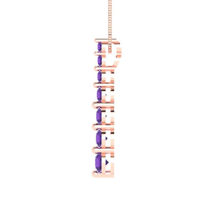 0.475cttw Round Cut Amethyst Gold-Plated 925 Silver Pendant and 16" Box-Chain Necklace