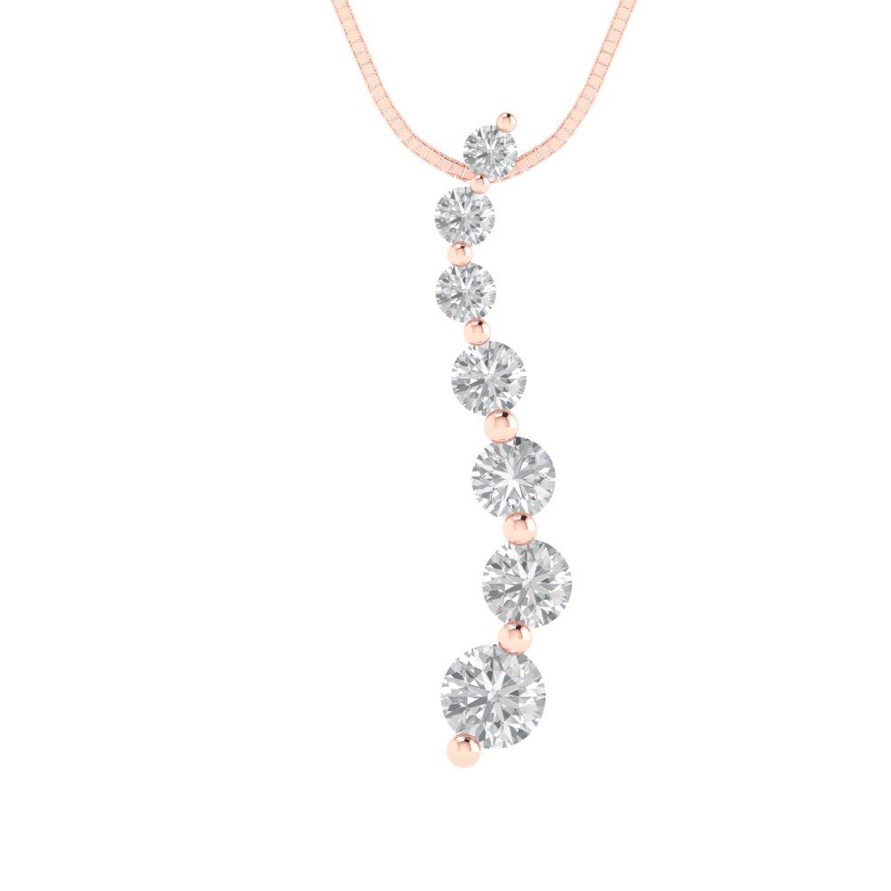 0.475cttw Round Cut Clear Gold-Plated 925 Silver Pendant and 16" Box-Chain Necklace