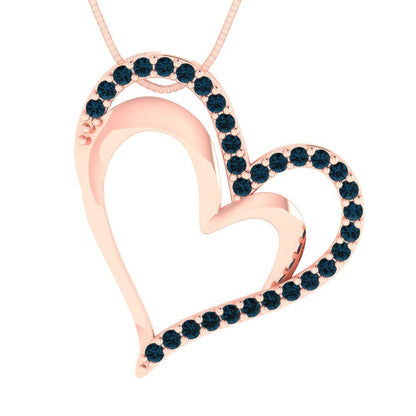 0.31 tcw Necklace Pendant - 14K White Gold Round Cut Charm London - Adjustable Length - 15in Box Chain to 18in