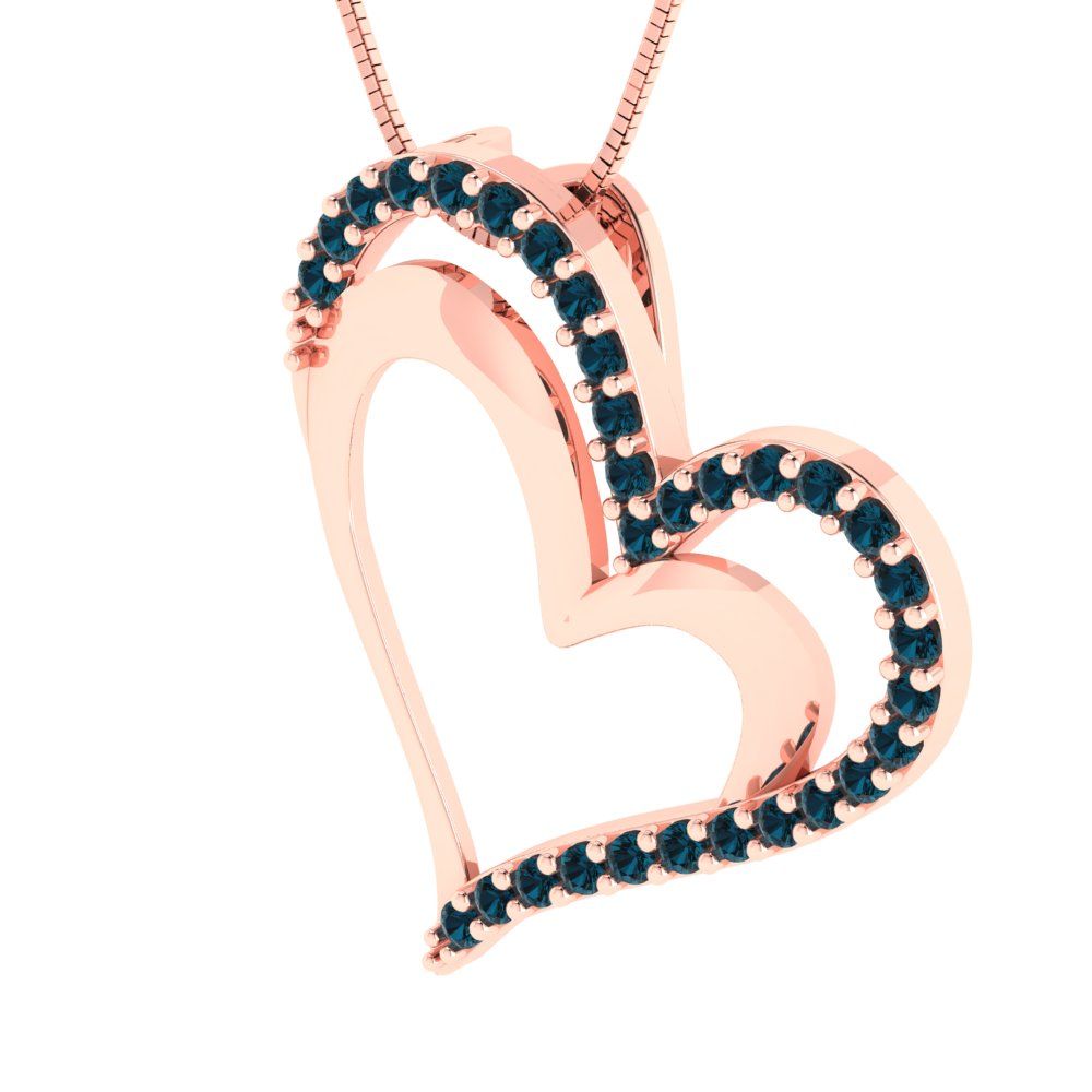 0.31 tcw Necklace Pendant - 14K White Gold Round Cut Charm London - Adjustable Length - 15in Box Chain to 18in