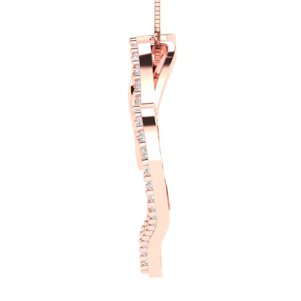 0.31cttw Round Cut Clear Gold-Plated 925 Silver Pendant and 16" Box-Chain Necklace