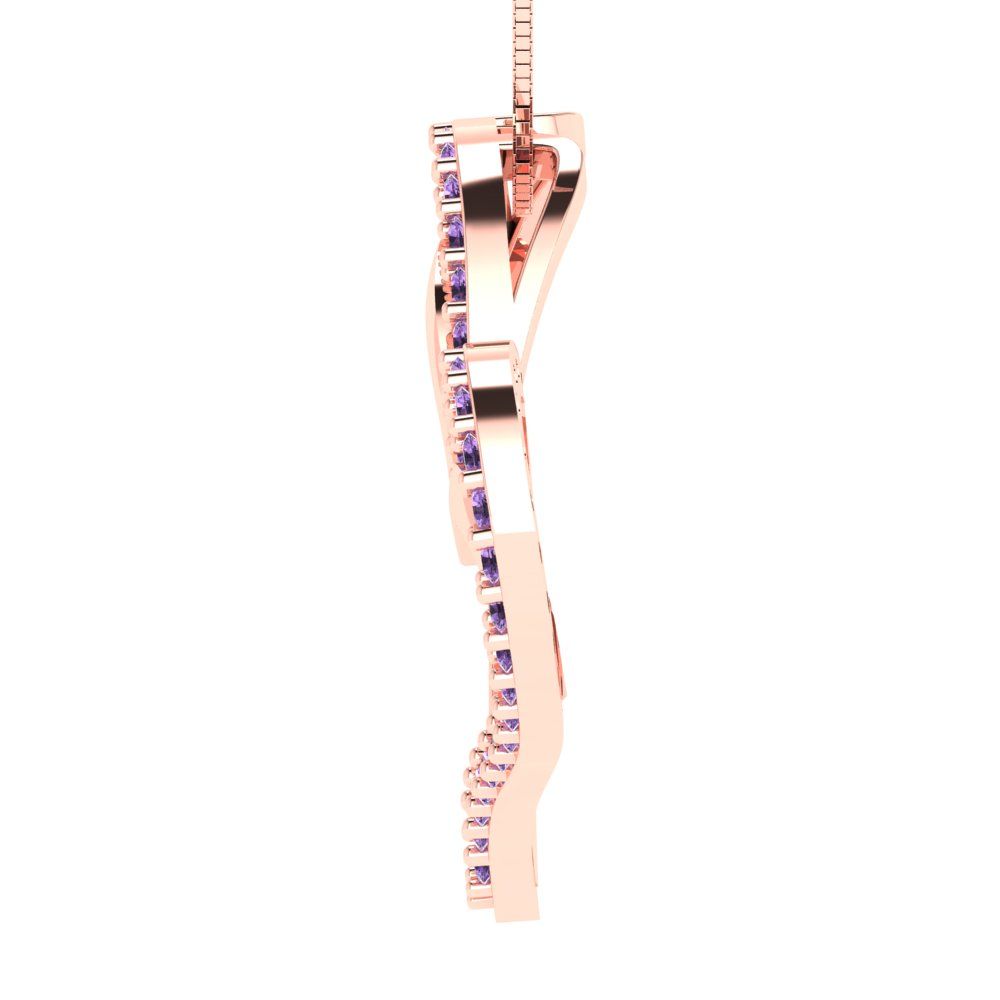 0.31cttw Round Cut Alexandrite Gold-Plated 925 Silver Pendant and 16" Box-Chain Necklace