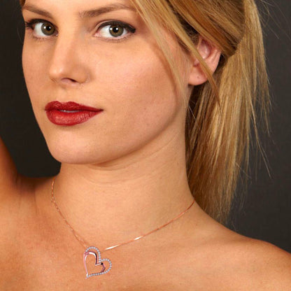 0.31 tcw Necklace Pendant - 14K White Gold Round Cut Charm Zirconia Diamond - Adjustable Length - 15in Box Chain to 18in