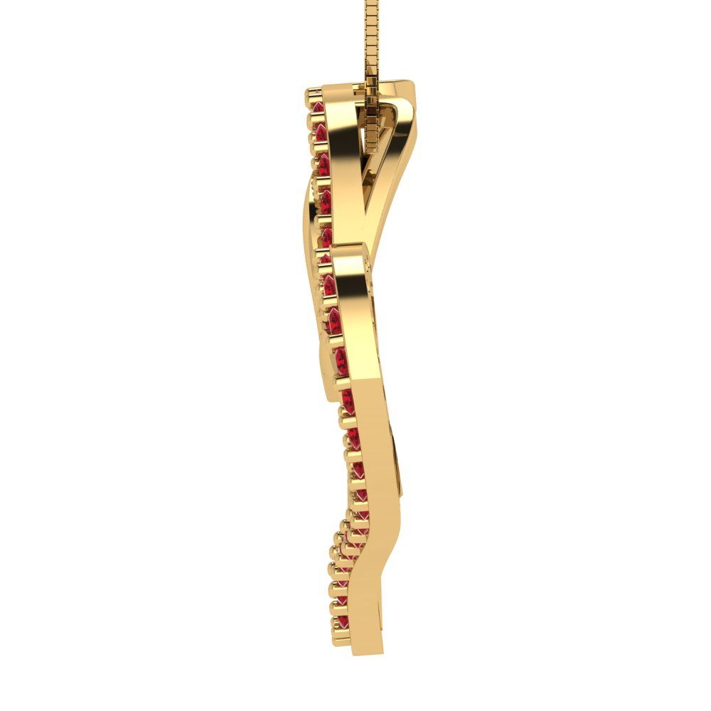 0.31 tcw Necklace Pendant - 14K White Gold Round Cut Charm Pink Tourmaline - Adjustable Length - 15in Box Chain to 18in