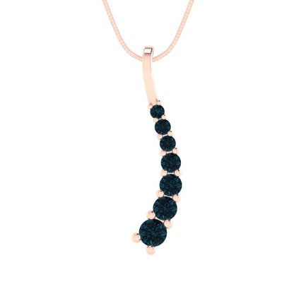 0.465 tcw Necklace Pendant - 14K White Gold Round Cut Charm London - Adjustable Length - 15in Box Chain to 18in
