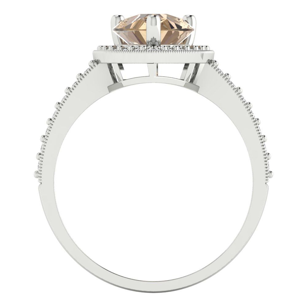 2.36 cttw Yellow Moissanite Hidden Halo Engagement Ring - Solid Gold (Pear Cut,10x7mm)