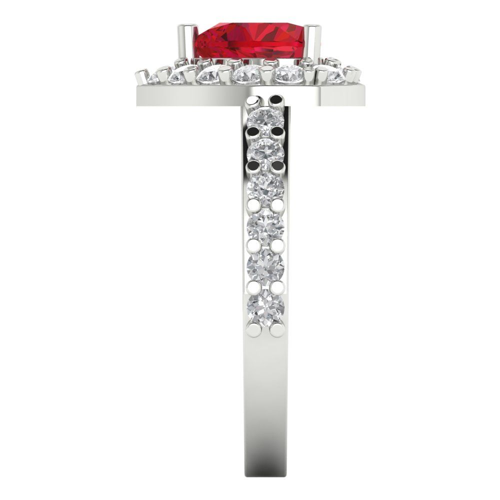 2.03 cttw Simulated Pink Tourmaline Hidden Halo Engagement Ring - Solid Gold (Heart Cut,7.0mm)