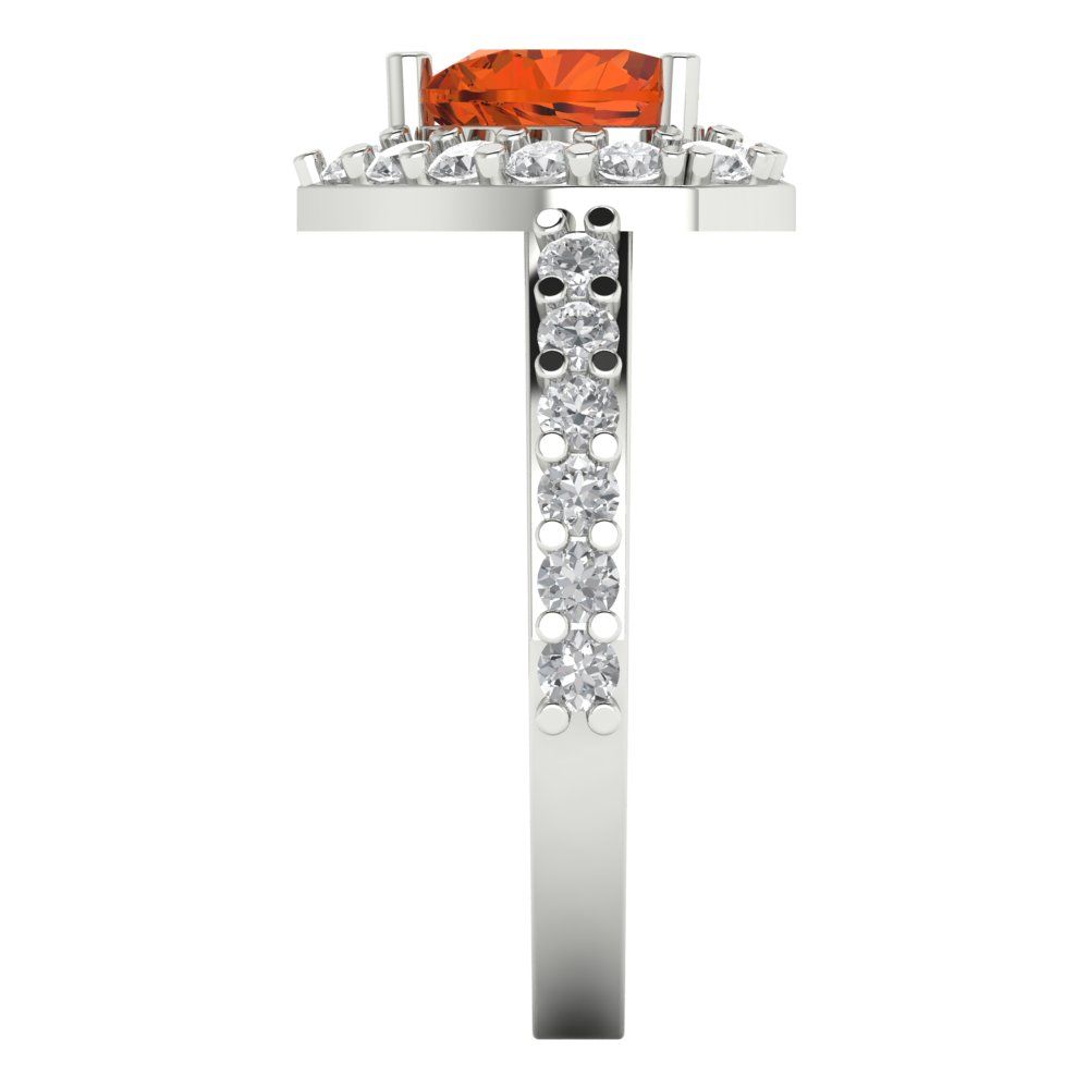 2.03 cttw Zirconia Simulated Red Diamond Hidden Halo Engagement Ring - Solid Gold (VVS1, Heart Cut,7.0mm)