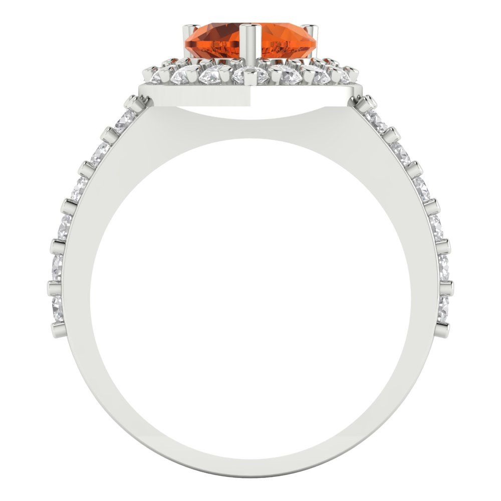 2.03 cttw Simulated Ruby Hidden Halo Engagement Ring - Solid White Gold (VVS1, Heart Cut,7.0mm)