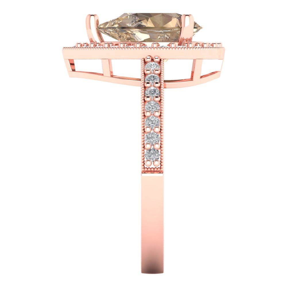 2.36 cttw Yellow Moissanite Hidden Halo Engagement Ring - Solid Gold (Pear Cut,10x7mm)