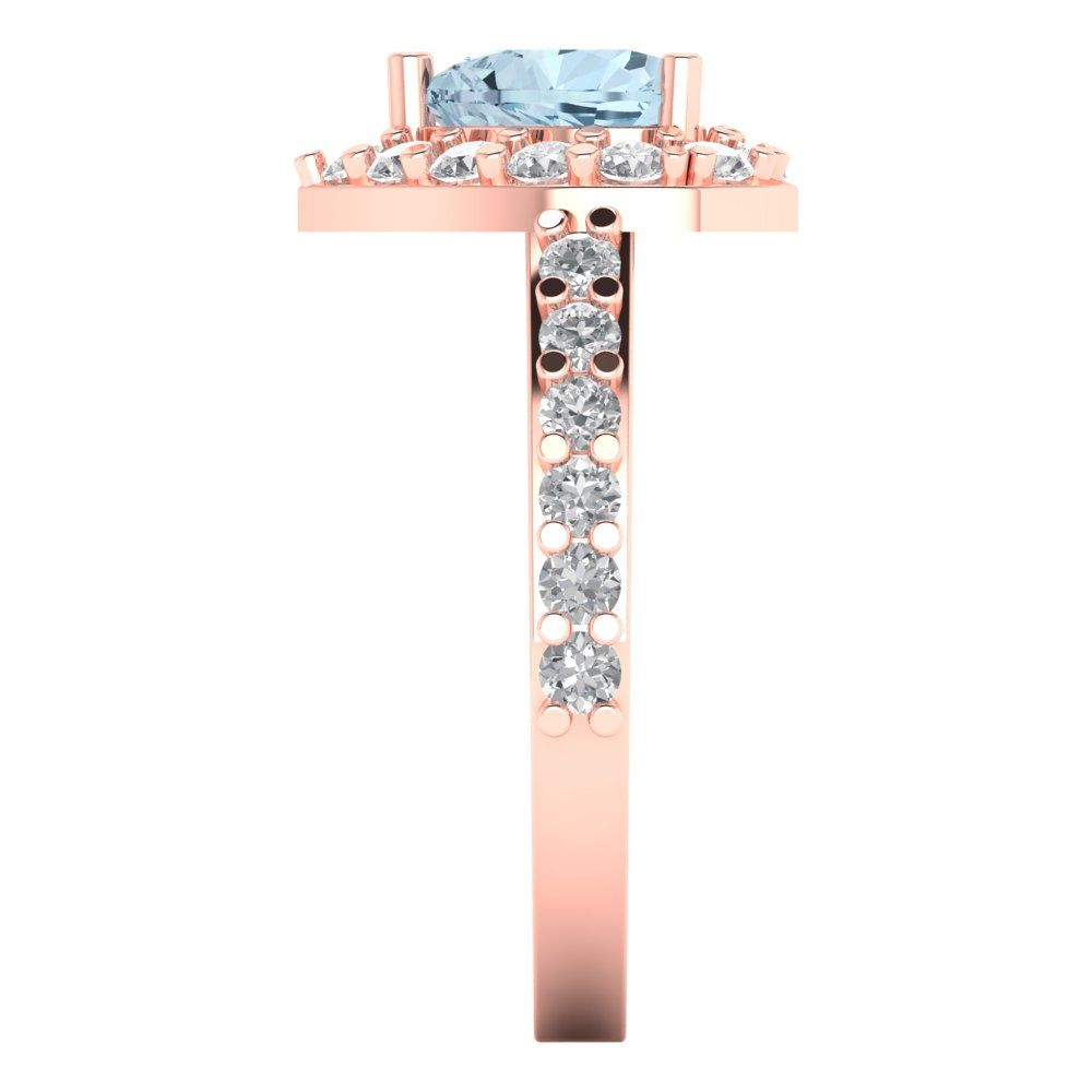 2.03 cttw Natural Sky Blue Topaz Hidden Halo Engagement Ring - Solid Gold (Heart Cut,7.0mm)