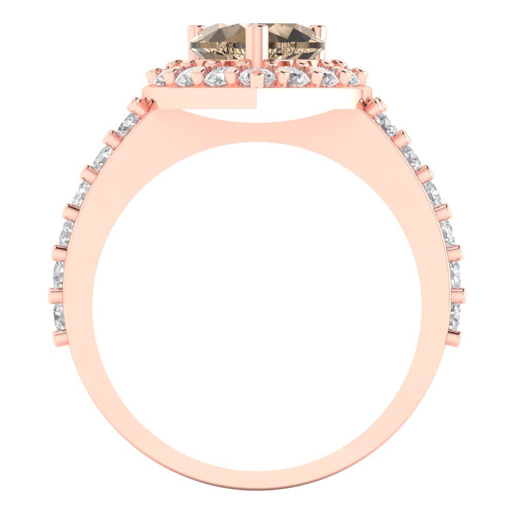 2.03 cttw Yellow Moissanite Hidden Halo Engagement Ring - Solid Gold (Heart Cut,7.0mm)