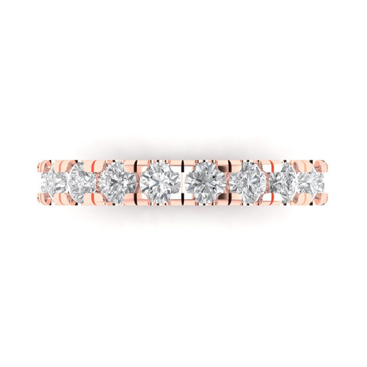 1 cttw Moissanite Round Cut Rose Gold Eternity Wedding Band