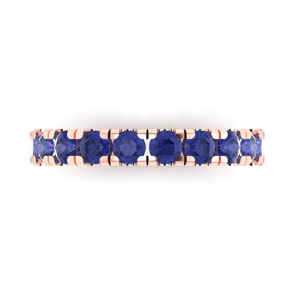 1 cttw Simulated Tanzanite Round Cut Rose Gold Eternity Wedding Band