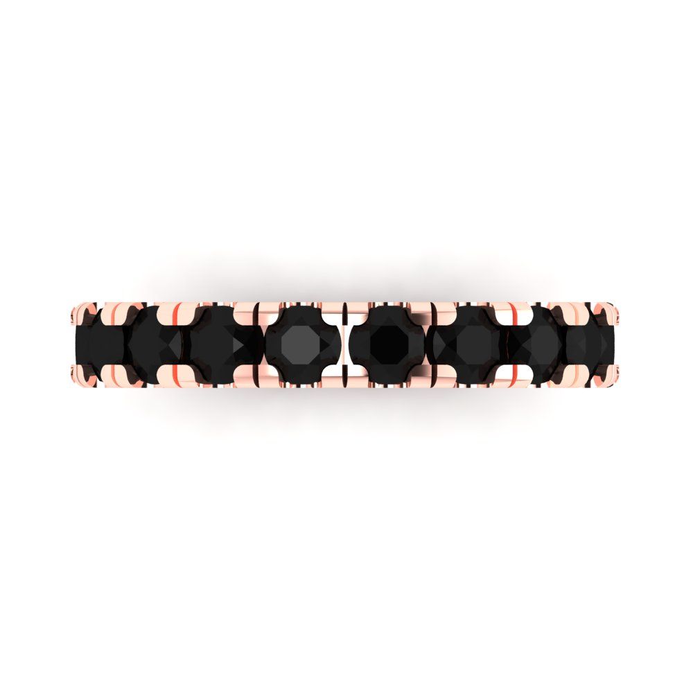 1 cttw Natural Onyx Round Cut Rose Gold Eternity Wedding Band