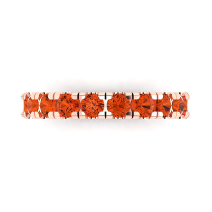 1 cttw Simulated Red Diamond Round Cut Rose Gold Eternity Wedding Band