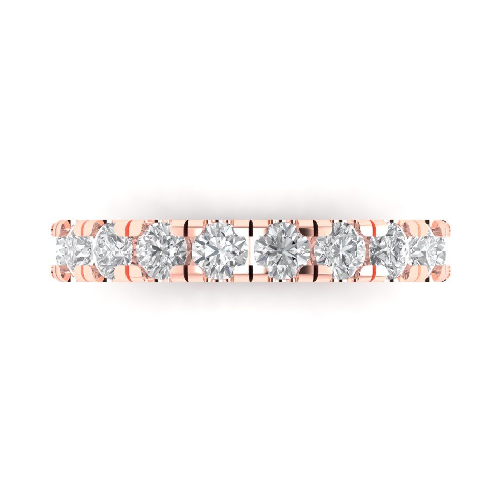 1 cttw White Sapphire Round Cut Rose Gold Eternity Wedding Band