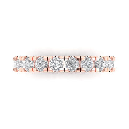 1 cttw White Sapphire Round Cut Rose Gold Eternity Wedding Band