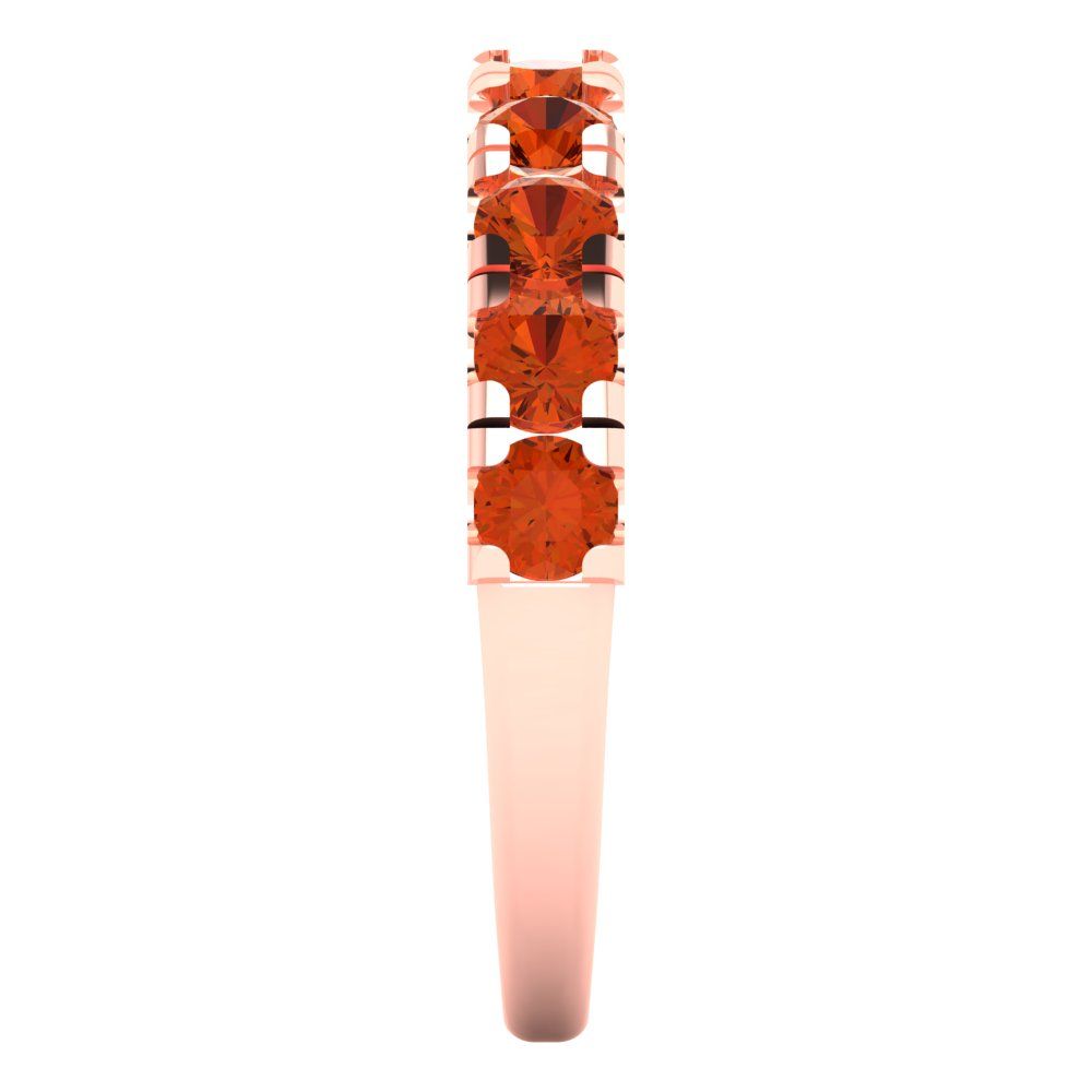 1 cttw Simulated Red Diamond Round Cut Rose Gold Eternity Wedding Band