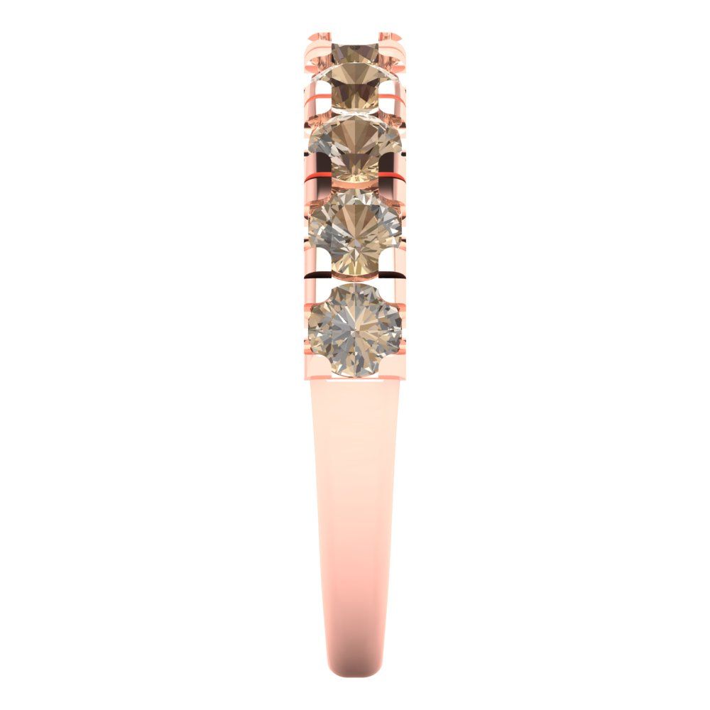 1 cttw Yellow Moissanite Round Cut Rose Gold Eternity Wedding Band