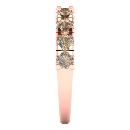 1 cttw Yellow Moissanite Round Cut Rose Gold Eternity Wedding Band