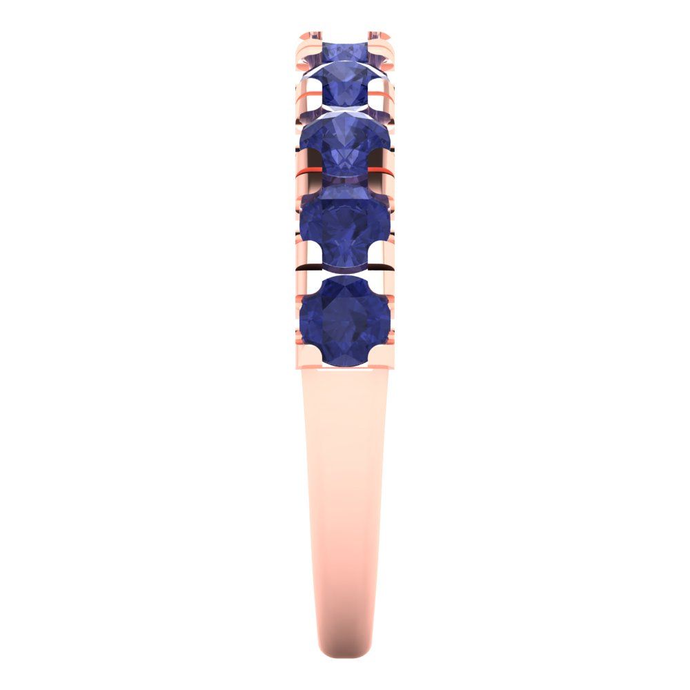 1 cttw Simulated Tanzanite Round Cut Rose Gold Eternity Wedding Band
