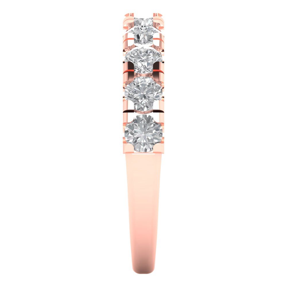 1 cttw Simulated Diamond Round Cut Rose Gold Eternity Wedding Band