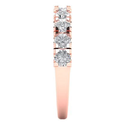 1 cttw Simulated Diamond Round Cut Rose Gold Eternity Wedding Band