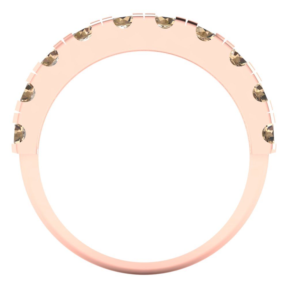 1 cttw Yellow Moissanite Round Cut Rose Gold Eternity Wedding Band