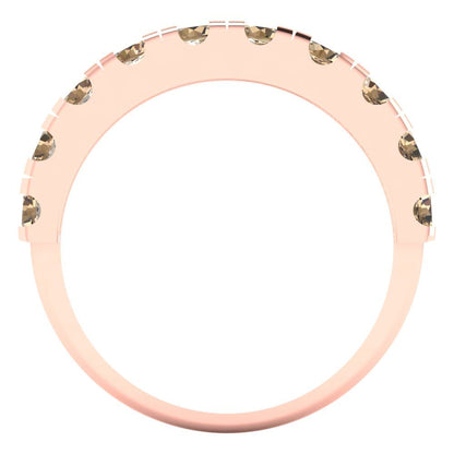 1 cttw Yellow Moissanite Round Cut Rose Gold Eternity Wedding Band