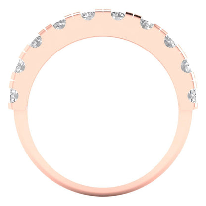 1 cttw Moissanite Round Cut Rose Gold Eternity Wedding Band