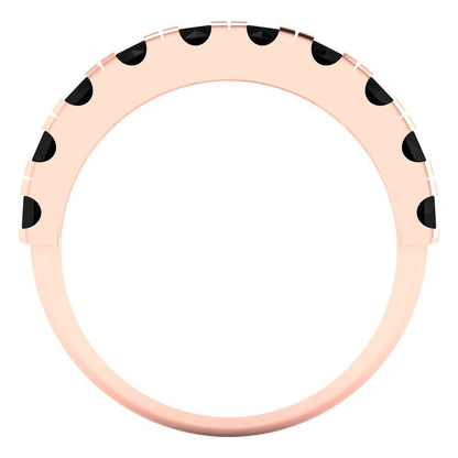 1 cttw Natural Onyx Round Cut Rose Gold Eternity Wedding Band