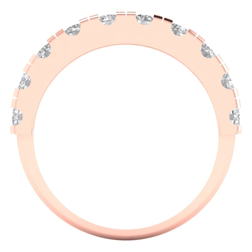 1 cttw Simulated Diamond Round Cut Rose Gold Eternity Wedding Band
