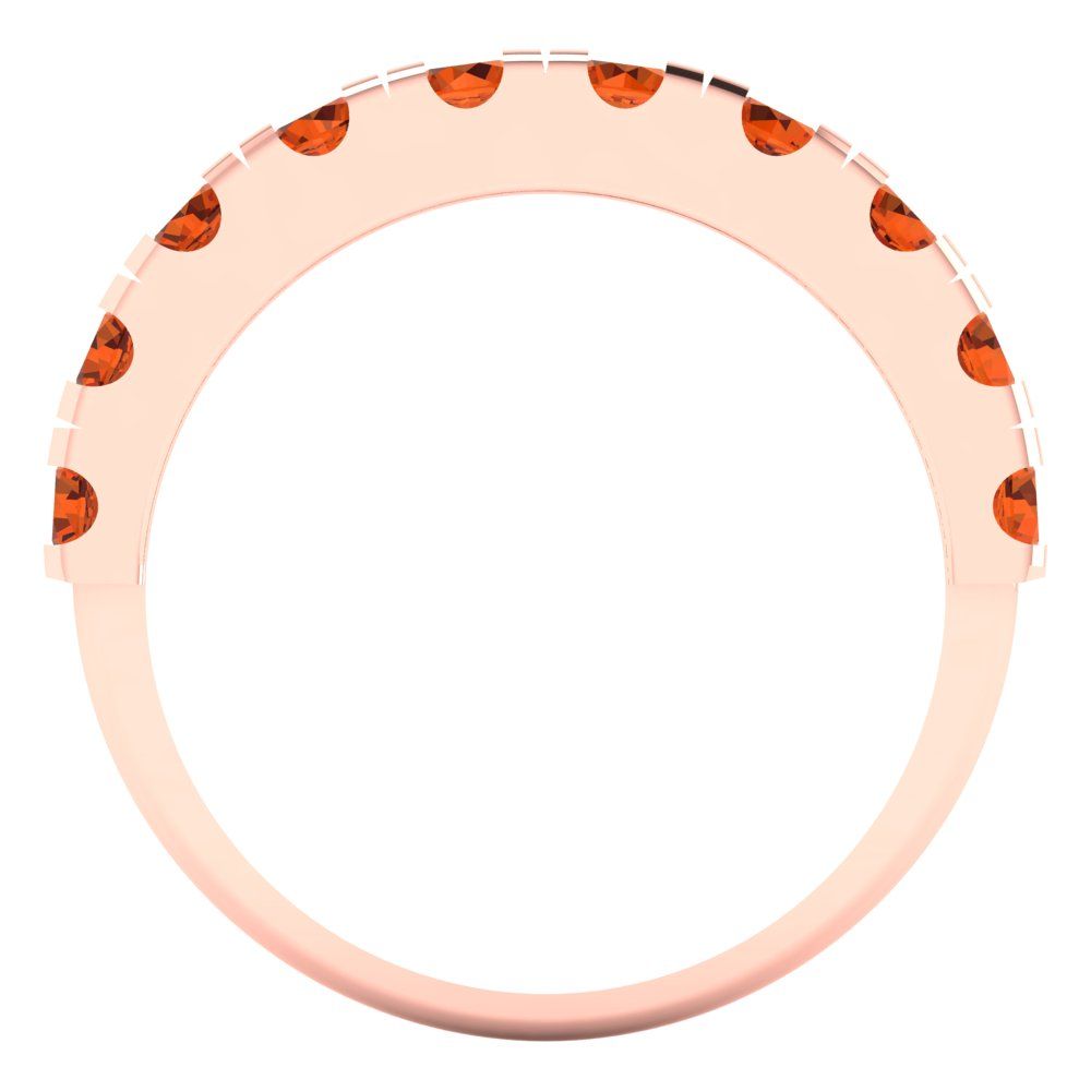 1 cttw Simulated Pink Tourmaline Round Cut Rose Gold Eternity Wedding Band