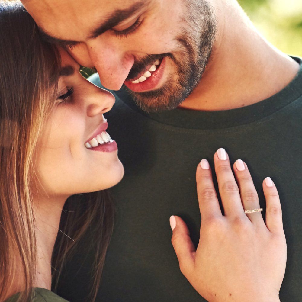 1 cttw Natural Morganite Round Cut Rose Gold Eternity Wedding Band