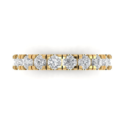 1 cttw White Sapphire Round Cut Yellow Gold Eternity Wedding Band