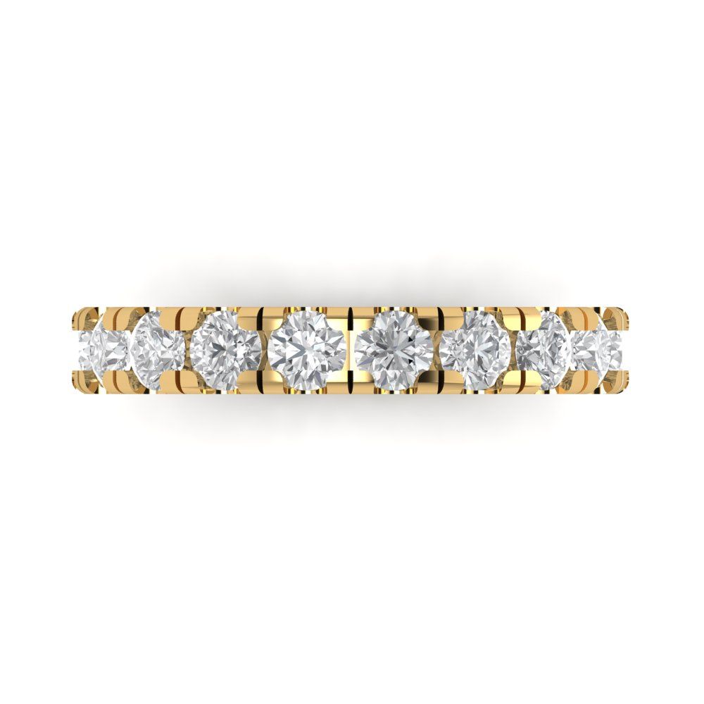 1 cttw Moissanite Round Cut Yellow Gold Eternity Wedding Band