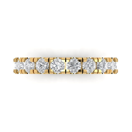1 cttw Moissanite Round Cut Yellow Gold Eternity Wedding Band