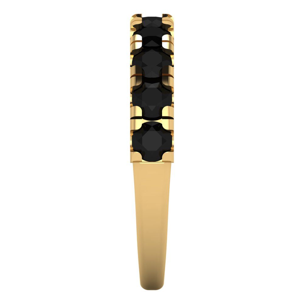 1 cttw Natural Onyx Round Cut Yellow Gold Eternity Wedding Band