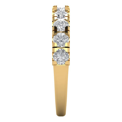 1 cttw Moissanite Round Cut Yellow Gold Eternity Wedding Band