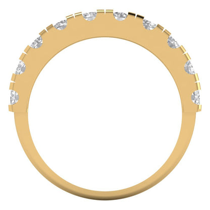 1 cttw White Sapphire Round Cut Yellow Gold Eternity Wedding Band