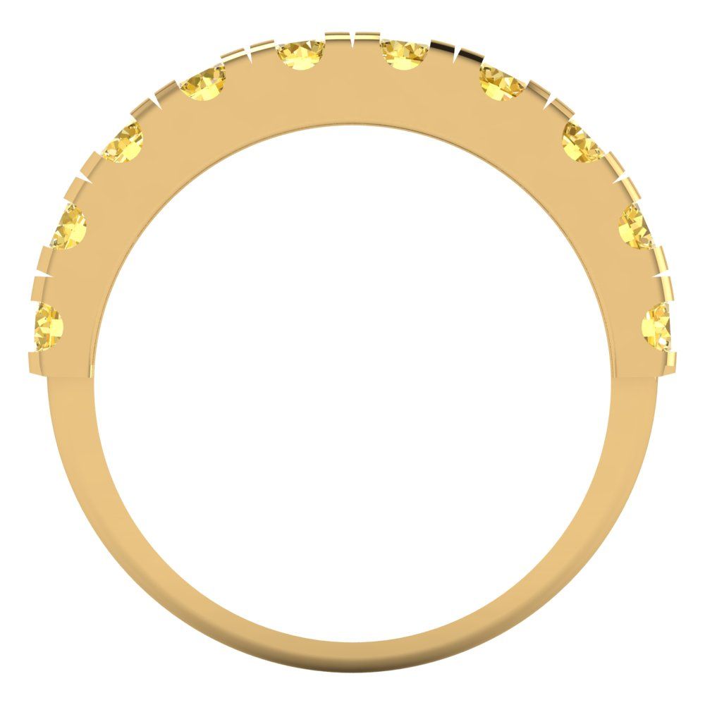 1 cttw Simulated Yellow Diamond Round Cut Yellow Gold Eternity Wedding Band
