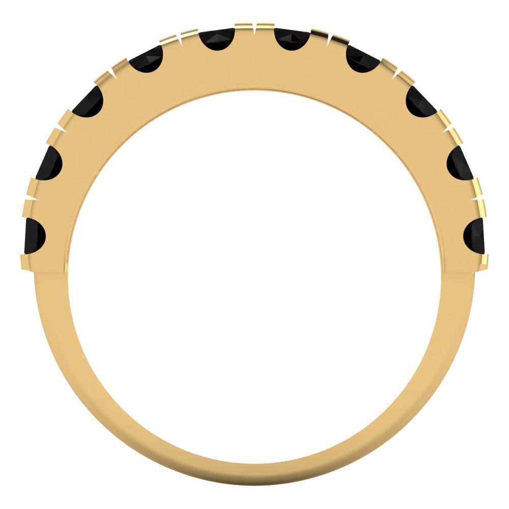 1 cttw Natural Onyx Round Cut Yellow Gold Eternity Wedding Band