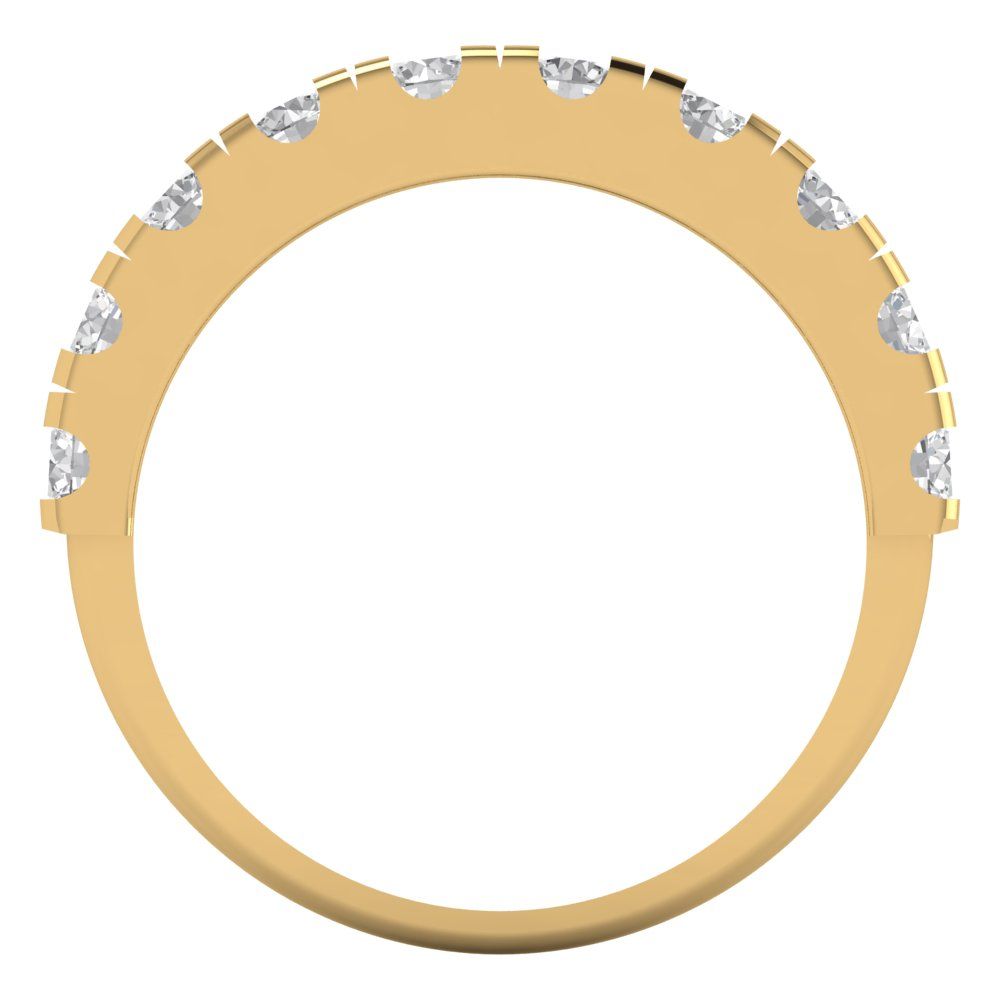 1 cttw Moissanite Round Cut Yellow Gold Eternity Wedding Band