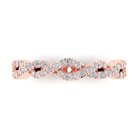 0.495 cttw Moissanite Round Cut Rose Gold Eternity Wedding Band
