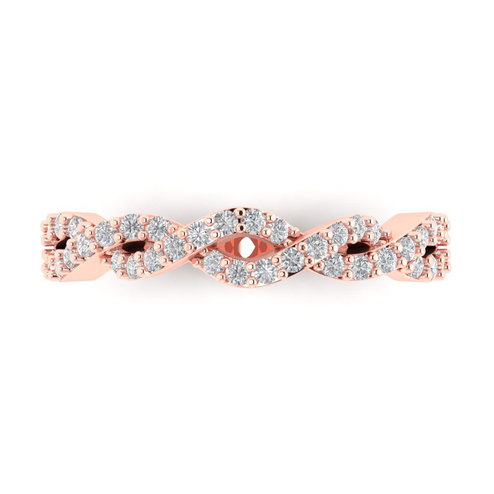 0.495 cttw White Sapphire Round Cut Rose Gold Eternity Wedding Band