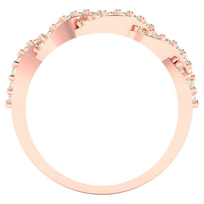 0.495 cttw Natural Morganite Round Cut Rose Gold Eternity Wedding Band